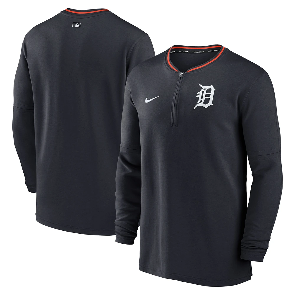 Men's Nike Navy Detroit Tigers Authentic Collection Performance Half-Zip Top