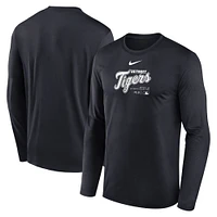 T-shirt à manches longues Nike pour homme, bleu marine, Detroit Tigers Authentic Collection Performance