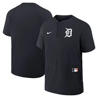 Coupe-vent à manches courtes raglan Nike bleu marine Detroit Tigers Authentic Collection pour homme
