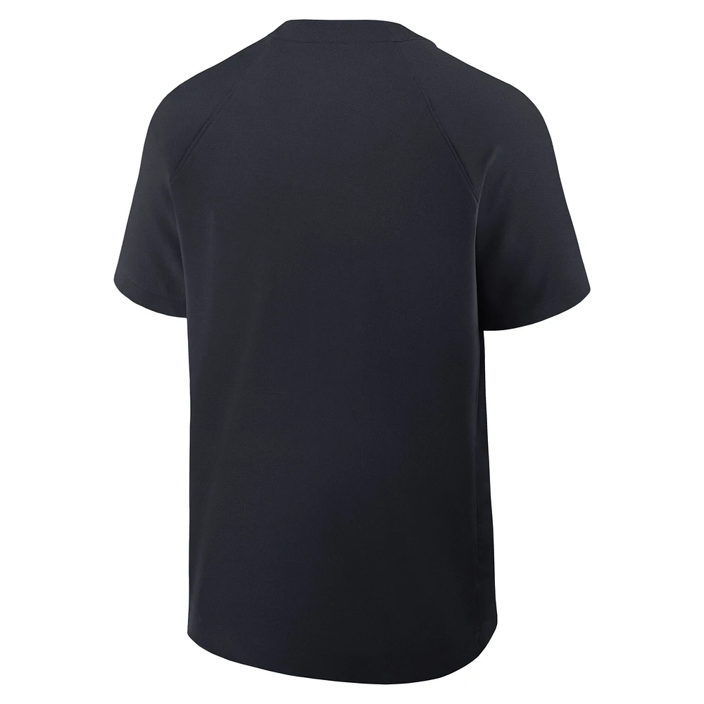 Coupe-vent à manches courtes raglan Nike bleu marine Detroit Tigers Authentic Collection pour homme