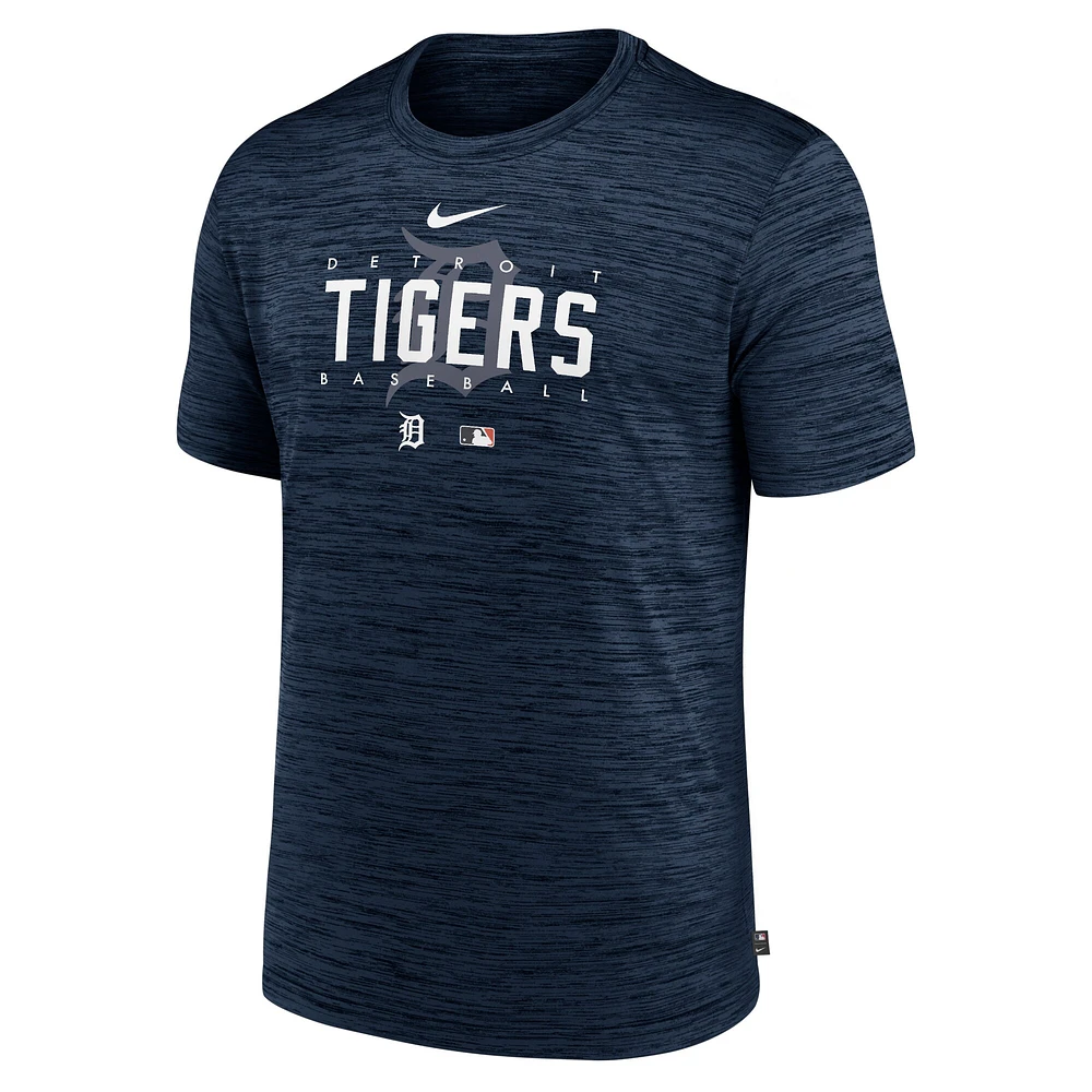 T-shirt d'entraînement Velocity Performance Nike pour homme, bleu marine Detroit Tigers Authentic Collection