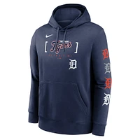 Sweat à capuche Nike bleu marine Detroit Tigers Club Stack pour homme