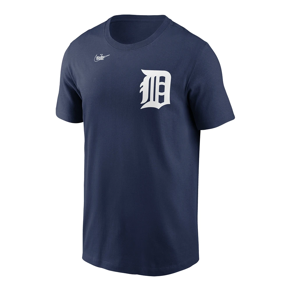 Men's Nike Navy Detroit Tigers Cooperstown Wordmark T-Shirt