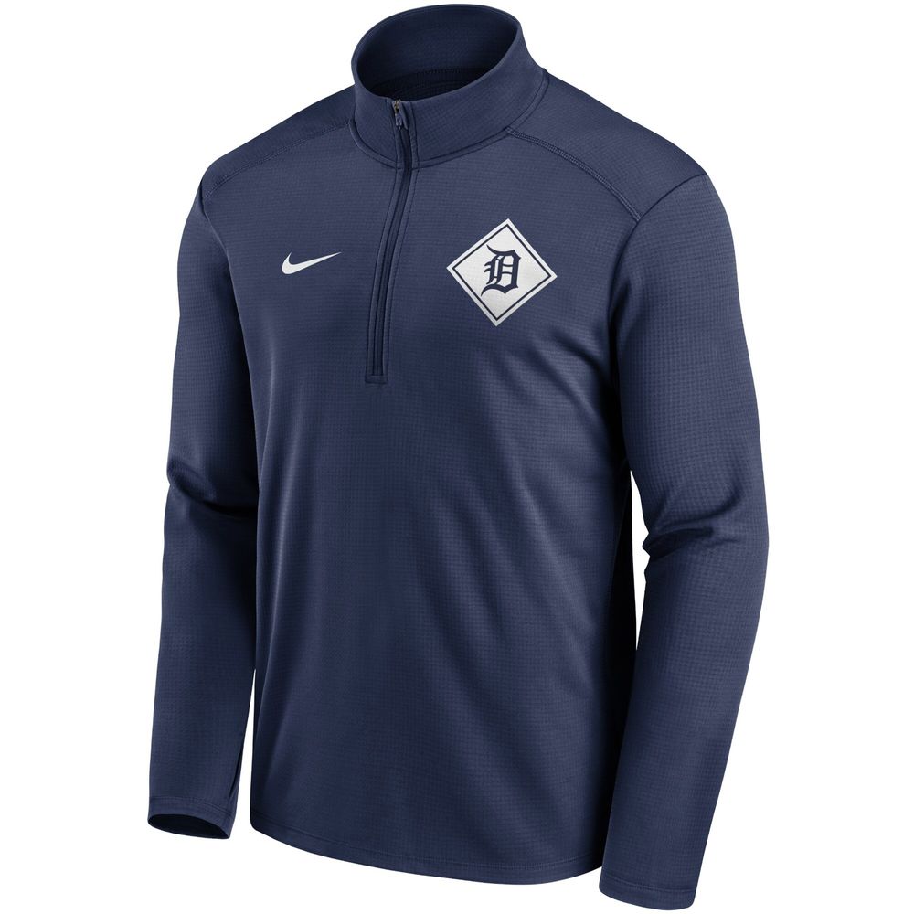 Men's Nike Navy Detroit Tigers Diamond Icon Pacer Performance - Half-Zip Jacket