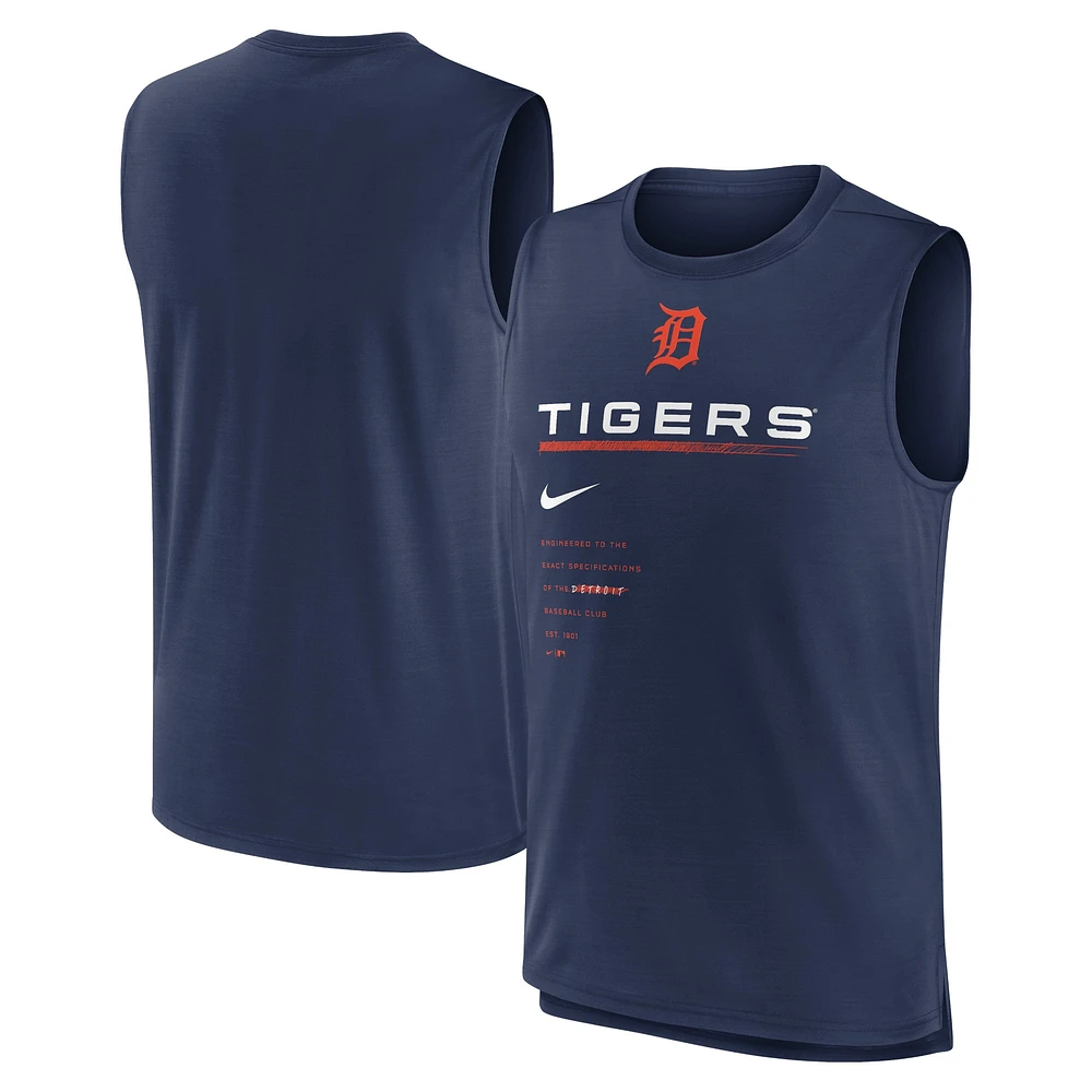 Débardeur Nike Detroit Tigers Exceed Performance pour homme - Bleu marine