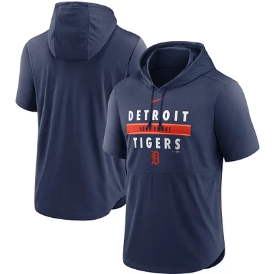 Men's Nike Navy Detroit Tigers Home Team Short Sleeve Hoodie Top