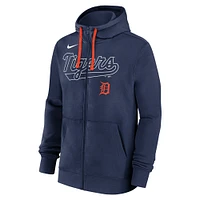 Men's Nike Navy Detroit Tigers Knockout Script Full-Zip Hoodie