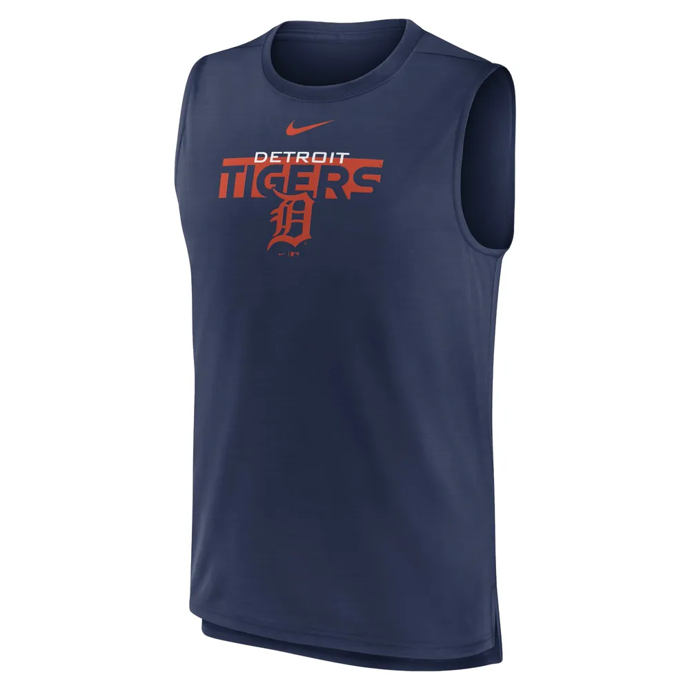 Débardeur musculaire Nike bleu marine Detroit Tigers Knockout Stack Exceed Performance pour homme