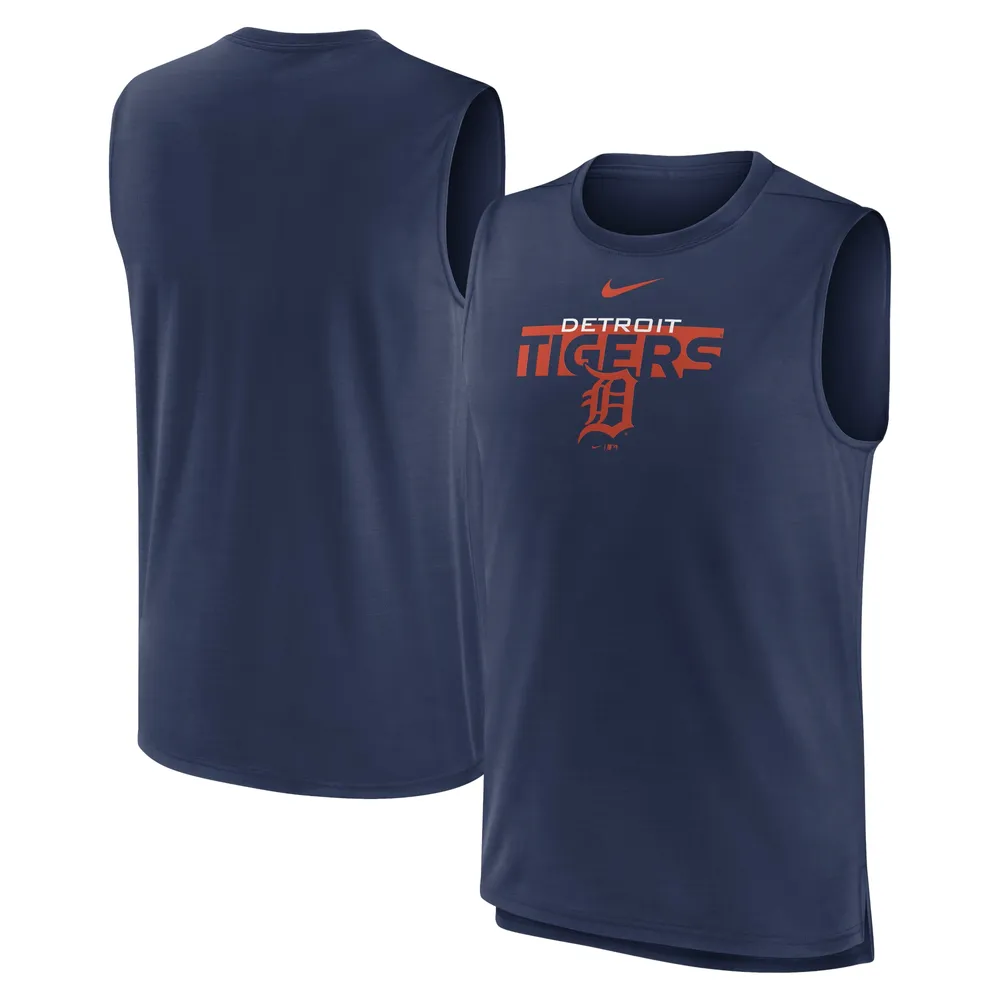 Débardeur musculaire Nike bleu marine Detroit Tigers Knockout Stack Exceed Performance pour homme