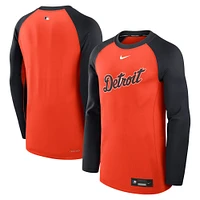 Men's Nike /Navy Detroit Tigers Authentic Collection Game Time Raglan Performance Long Sleeve T-Shirt