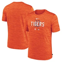 T-shirt d'entraînement Velocity Performance Nike Orange Detroit Tigers Authentic Collection pour homme