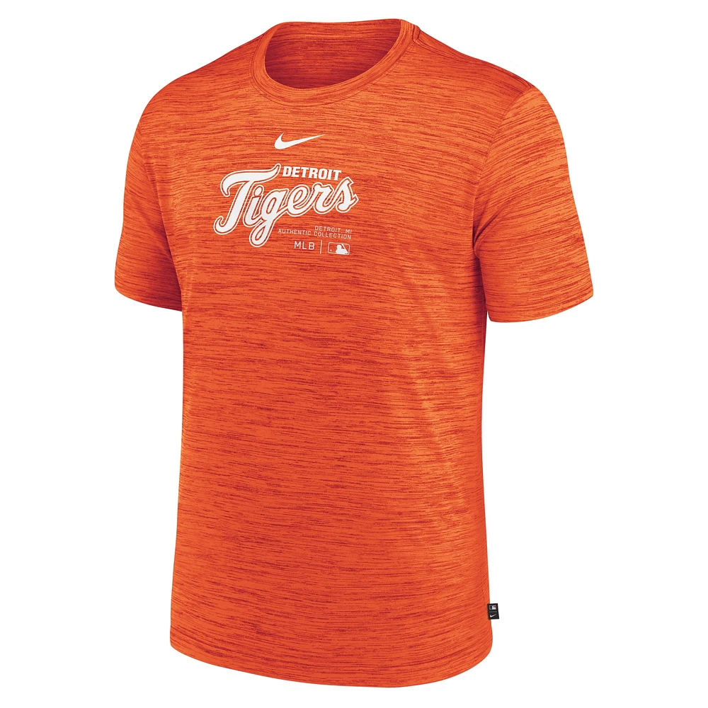 T-shirt Nike Orange Detroit Tigers Authentic Collection Velocity Performance pour homme