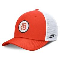 Casquette ajustable Rise Trucker de la collection Cooperstown des Detroit Tigers de Nike Orange pour homme