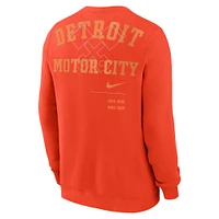 Men's Nike Orange Detroit Tigers Statement Ball Game Fleece Pullover Sweatshirt