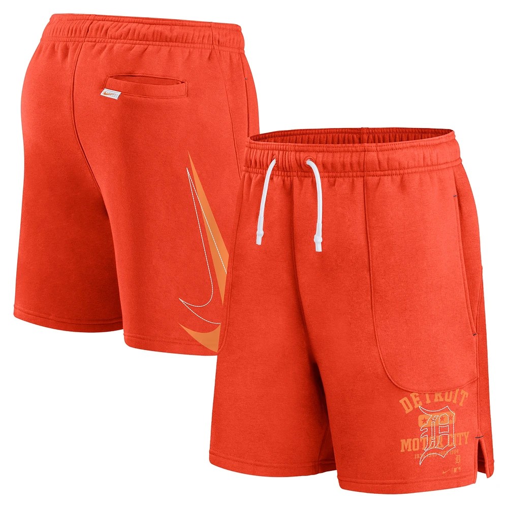 Short de jeu balle Nike Detroit Tigers Statement orange pour homme