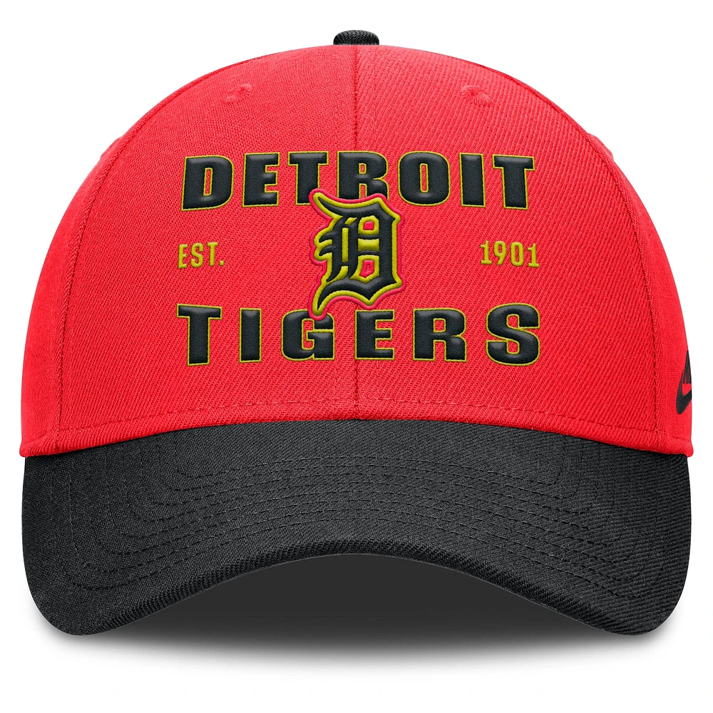 Men's Nike Red/Black Detroit Tigers Rise Neon Performance Adjustable Hat