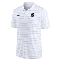 Polo Nike blanc à rayures pour homme Detroit Tigers Authentic Collection Victory Performance