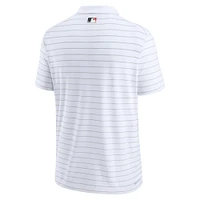 Polo Nike blanc à rayures pour homme Detroit Tigers Authentic Collection Victory Performance