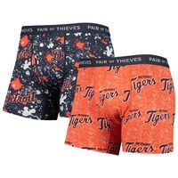 Men's Pair of Thieves Orange/Navy Detroit Tigers Super Fit 2-Pack Boxer Briefs Set