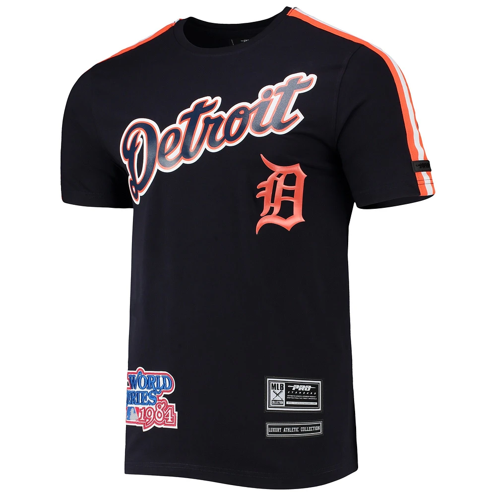 T-shirt à bandes Pro Standard pour homme des Detroit Tigers bleu marine/orange