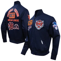 Men's Pro Standard Navy Detroit Tigers Area Code Twill Full-Zip Jacket