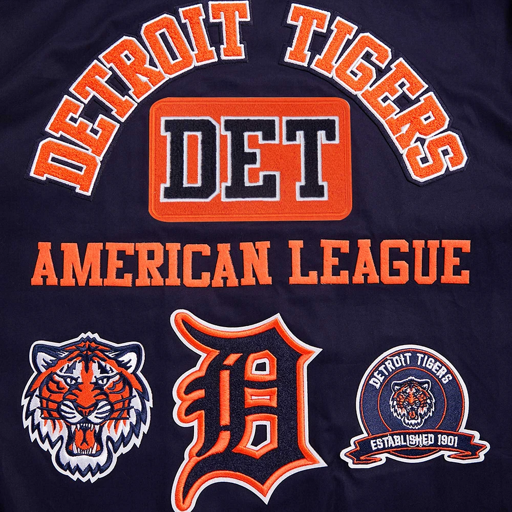 Men's Pro Standard Navy Detroit Tigers Area Code Twill Full-Zip Jacket