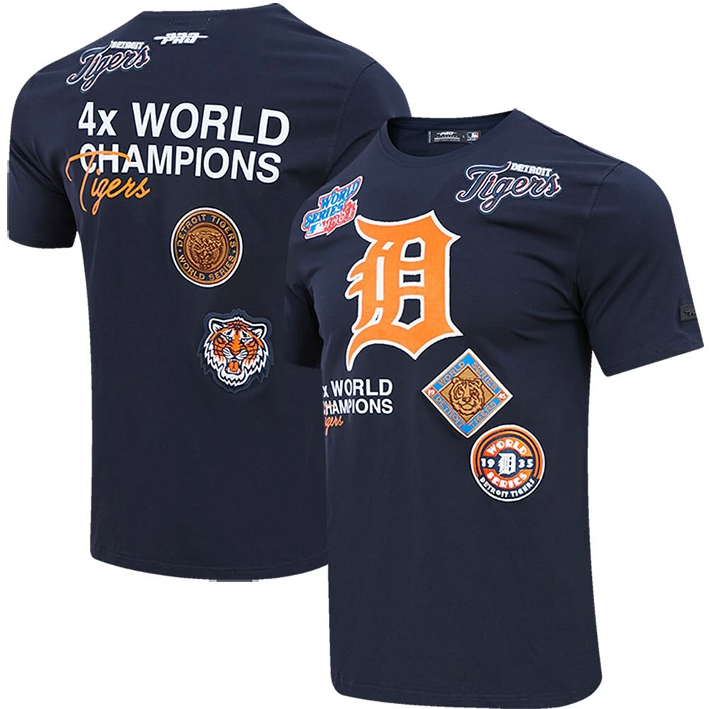 Detroit Tigers 1984 World Champions T-Shirt from Homage. | Navy | Vintage Apparel from Homage.