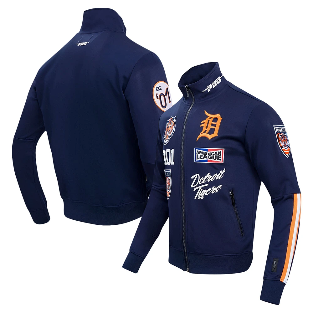 Men's Pro Standard Navy Detroit Tigers Fast Lane Full-Zip Track Jacket