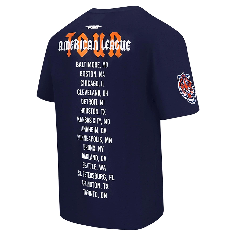 Men's Pro Standard Navy Detroit Tigers Oversized City Tour T-Shirt