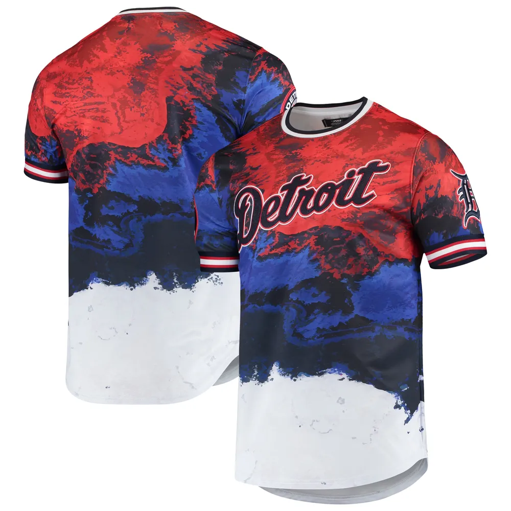 Lids Detroit Tigers Red White And Blue Dip Dye T-Shirt - Red/Royal