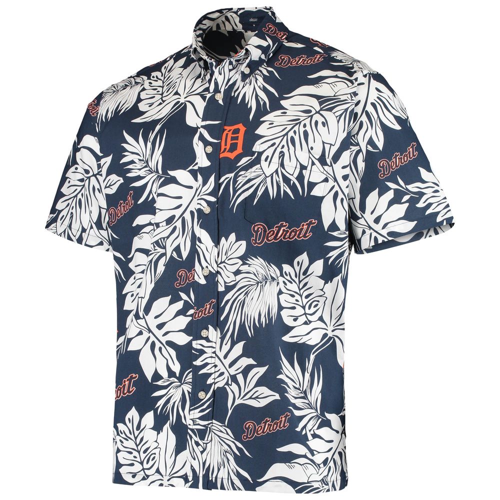 Men's Reyn Spooner Navy Detroit Tigers Aloha Button-Down Shirt