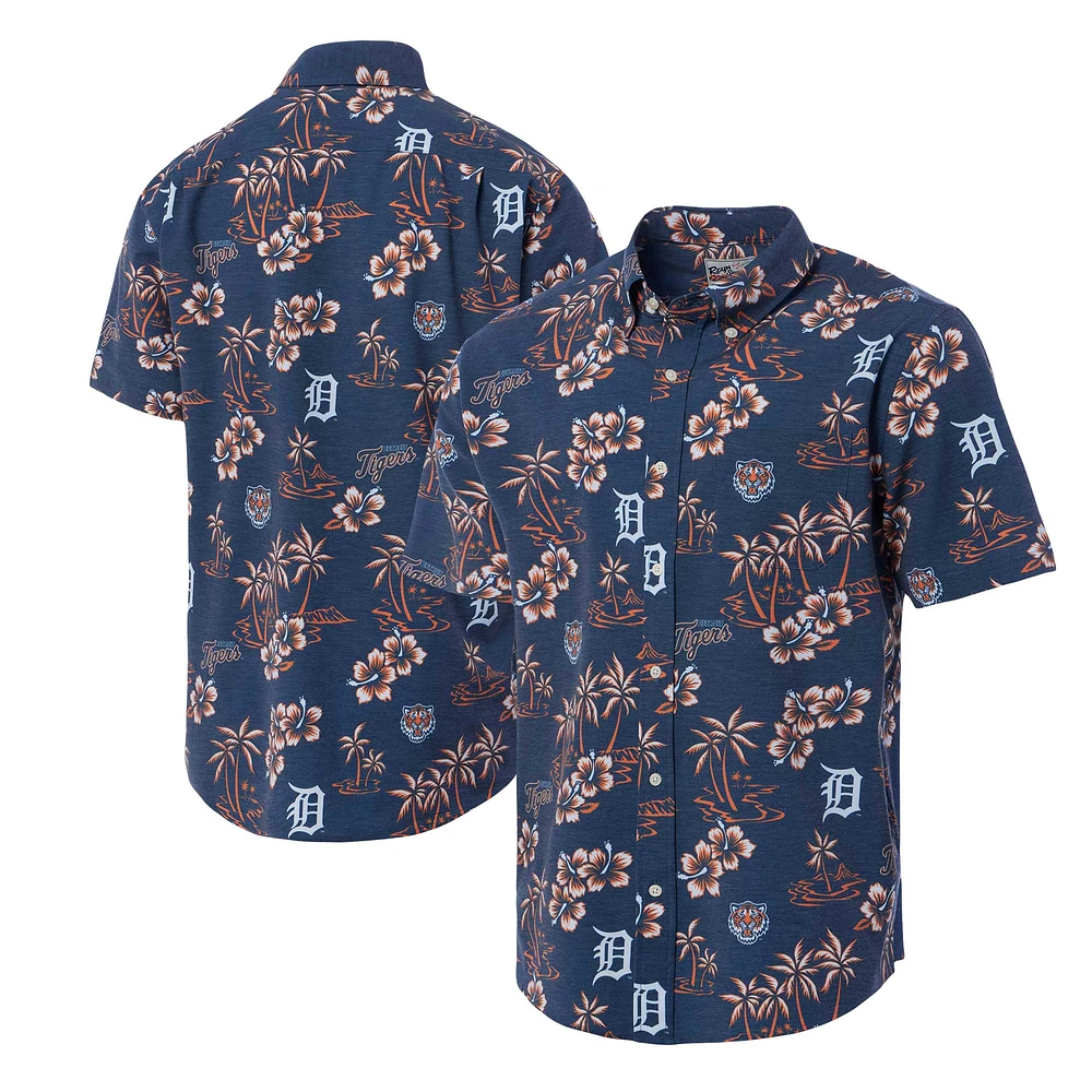 Chemise boutonnée Kekai bleu marine Reyn Spooner pour homme, motif Detroit Tigers