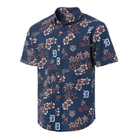 Chemise boutonnée Kekai bleu marine Reyn Spooner pour homme, motif Detroit Tigers