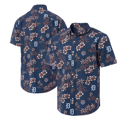 Chemise boutonnée Kekai bleu marine Reyn Spooner pour homme, motif Detroit Tigers