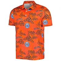 Polo pour homme Reyn Spooner Orange Detroit Tigers Cooperstown Collection Puamana Print