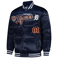 Veste en satin à boutons-pression pour homme Detroit Tigers Starter Navy