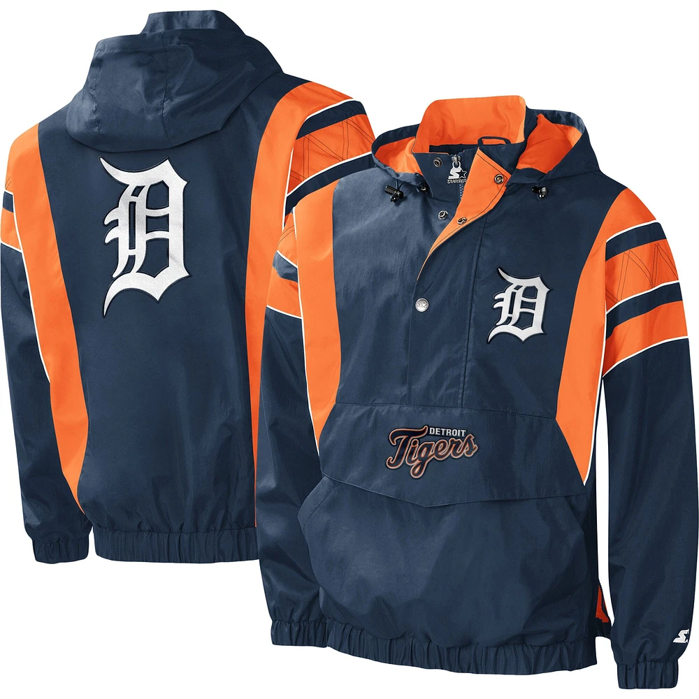 Veste à capuche demi-glissière Starter pour homme, Detroit Tigers Impact, bleu marine