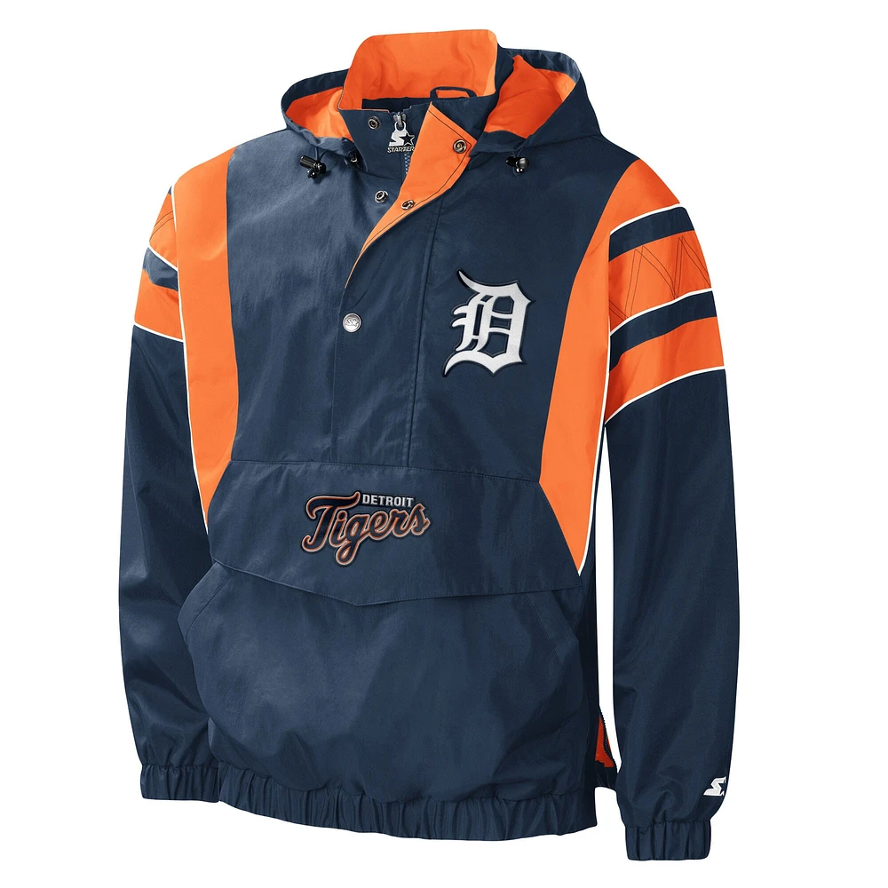 Veste à capuche demi-glissière Starter pour homme, Detroit Tigers Impact, bleu marine