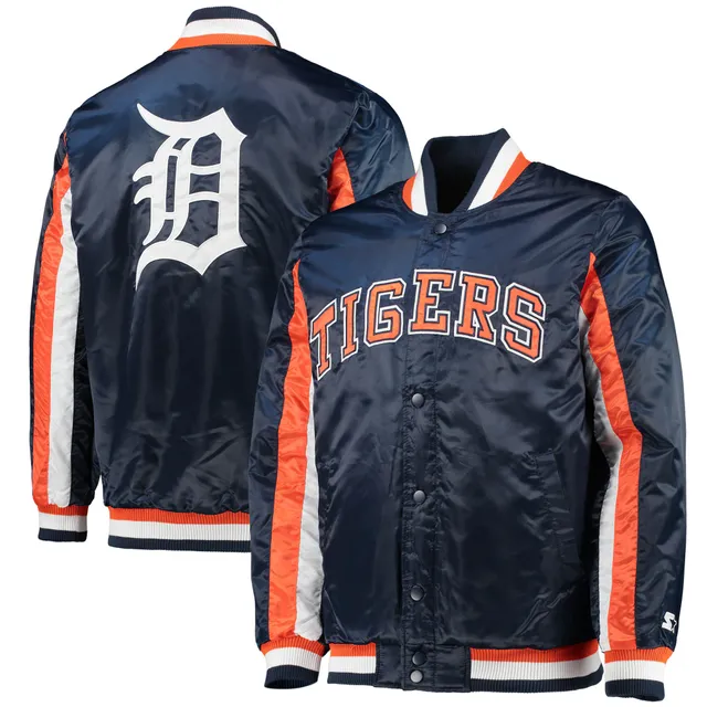 Detroit Tigers Starter Pick & Roll Satin Varsity Full-Snap Jacket