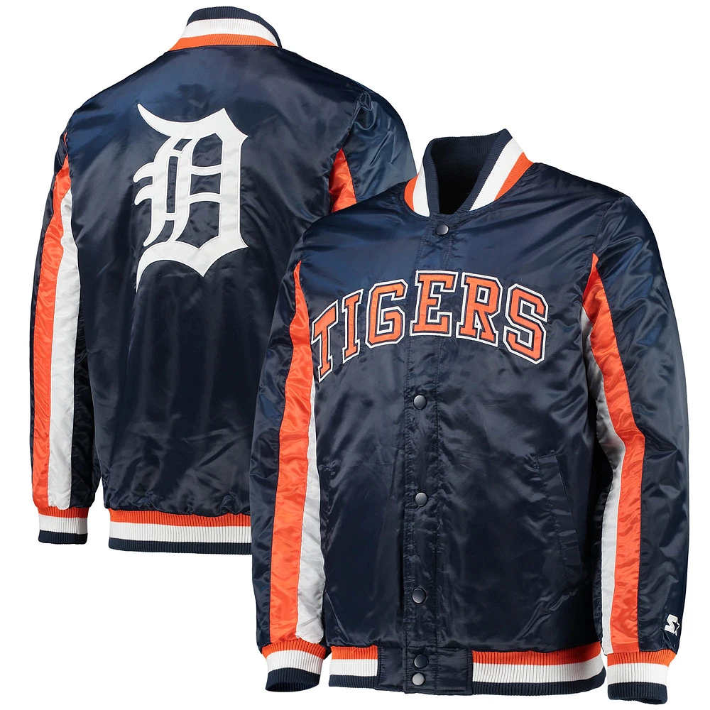 Veste à boutons-pression en satin The Ace des Detroit Tigers pour homme, bleu marine Starter