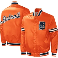 Veste universitaire en satin à boutons-pression pour hommes des Tigers de Detroit, orange Starter