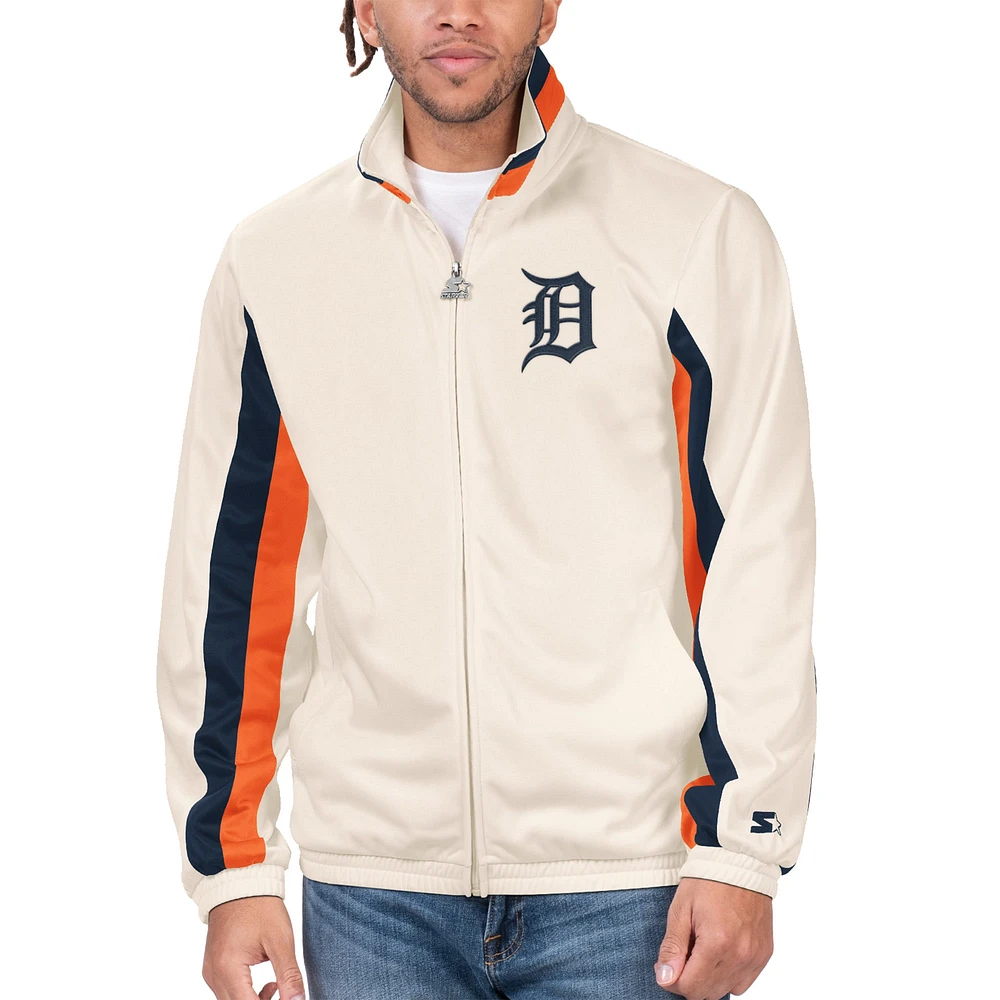 Veste de survêtement entièrement zippée Starter White Detroit Tigers Rebound pour hommes