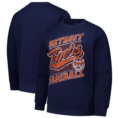 Sweat-shirt ras du cou léger bleu marine Stitches pour homme des Detroit Tigers