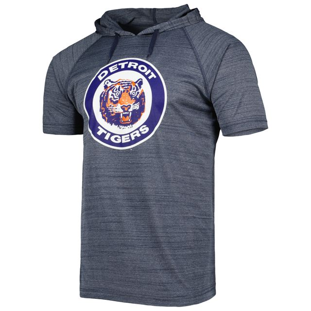 T-shirt à capuche raglan teint par espacement des Tigers de Detroit bleu marine pour homme