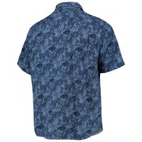 Men's Tommy Bahama Navy Detroit Tigers Jungle Shade Silk Camp Button-Up Shirt