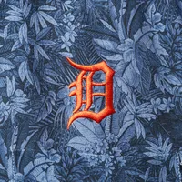 Men's Tommy Bahama Navy Detroit Tigers Jungle Shade Silk Camp Button-Up Shirt