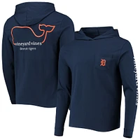 Men's Vineyard Vines Navy Detroit Tigers Long Sleeve Hoodie T-Shirt