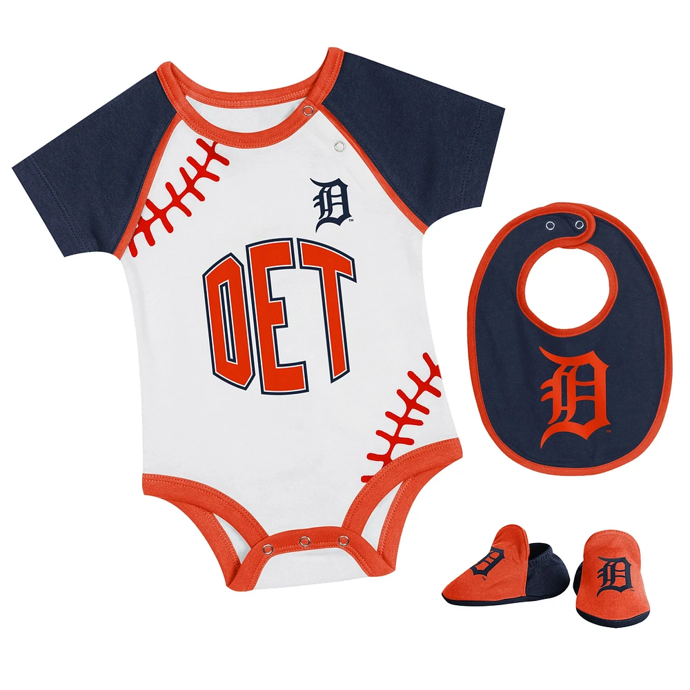 Newborn & Infant Detroit Tigers Tied Up Bodysuit, Bib Bootie Set