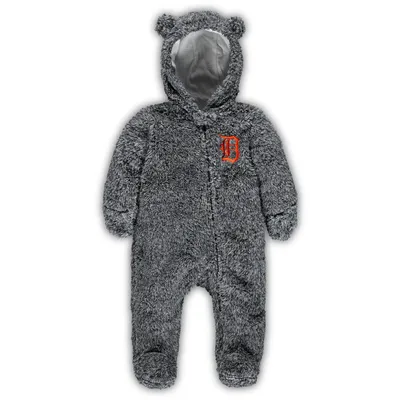 Detroit Tigers Newborn & Infant Game Nap Teddy Fleece Bunting Sleeper - Gray