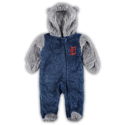 Detroit Tigers Infant Zip-Up Raglan Sleeper - Navy